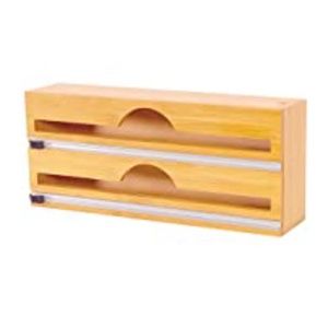 NEW 2 in1 Foil and Plastic Wrap Organizer Wrap Dispenser with Cutter